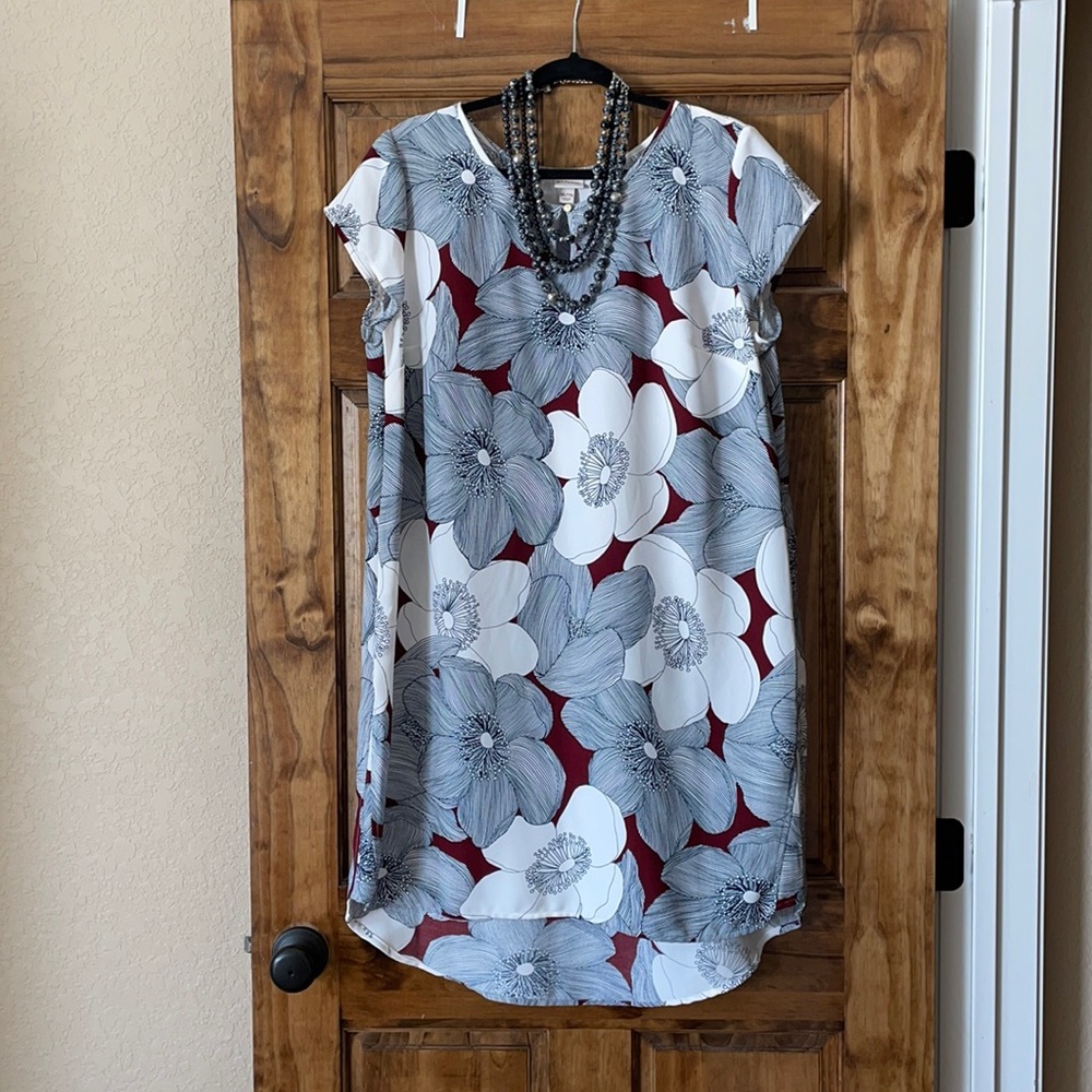 Navy floral casual dress